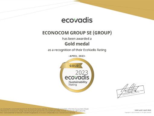 Econocom ontvangt gouden medaille van Ecovadis